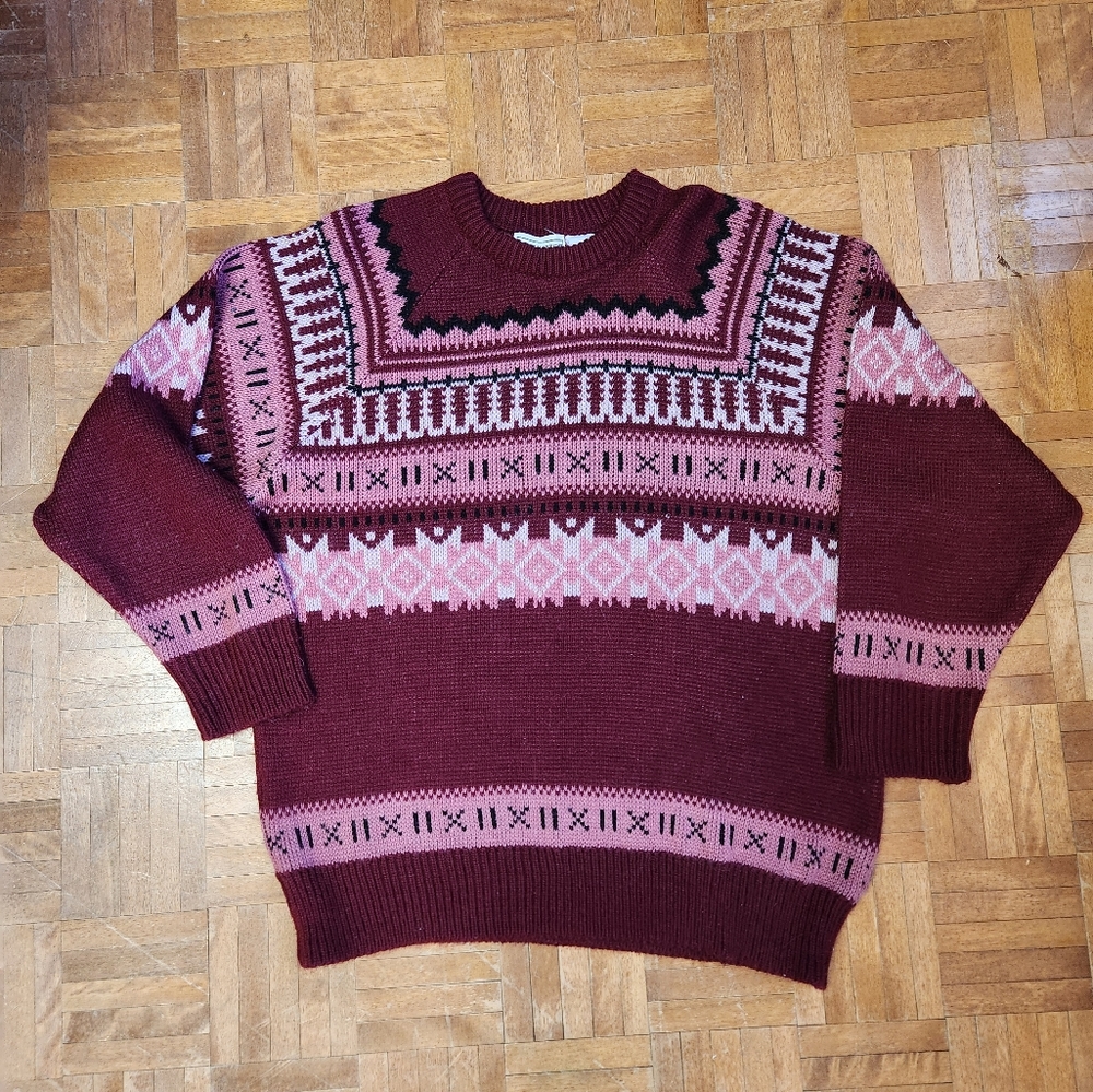 Vintage Secret Ingredient Sweater Burgundy/Pink - Picture 1 of 4